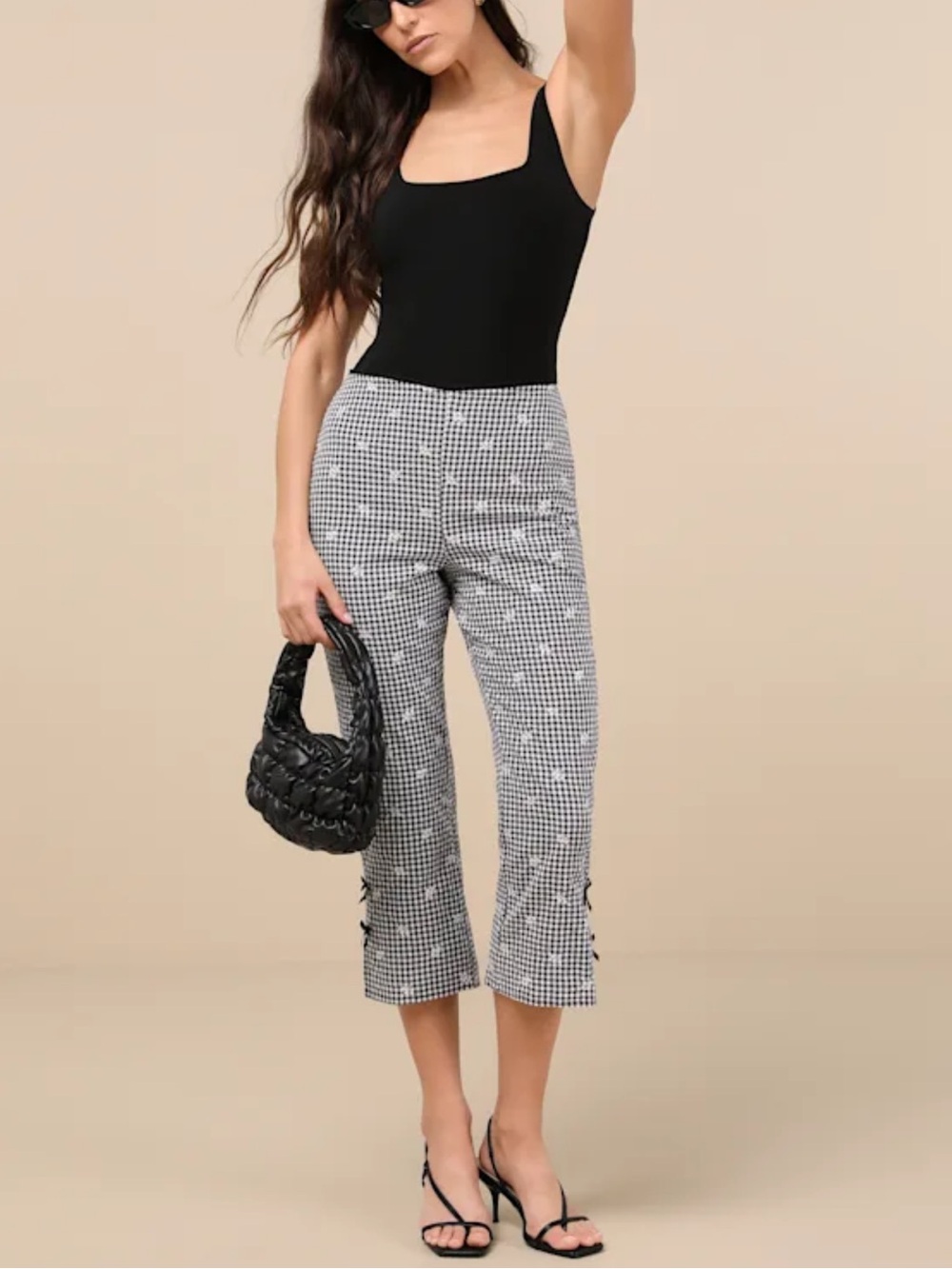 Women’s Black & White Capri Pants
